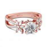 Jeulia Flower Design Round Cut Sterling Silver Ring
