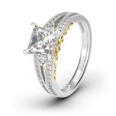 Split Shank Princess Cut Sterling Silver Ring