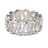 Jeulia Hollow Marquise Cut Sterling Silver Women's Band