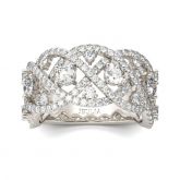Intertwined Round Cut Sterling Silver Women's Band