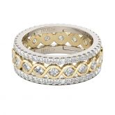 Jeulia Infinity Princess Cut Sterling Silver Women's Band