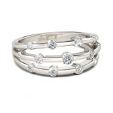 Jeulia Split Shank Round Cut Sterling Silver Women's Band