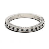 Jeulia Curved Round Cut Sterling Silver Women's Band