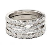 Jeulia 3PC Round Cut Sterling Silver Women's Band