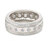 Jeulia Classic Round Cut Sterling Silver Women's Band