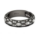 Black Tone Marquise Cut Sterling Silver Women's Band