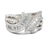 Jeulia Crossover Sterling Silver Women's Band