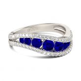 Jeulia Wavy Round Cut Sterling Silver Women's Band