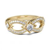 Jeulia Gold Tone Infinity Round Cut Sterling Silver Women's Band