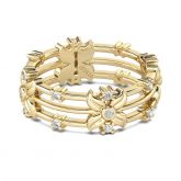 Gold Tone Floral Sterling Silver Women's Band