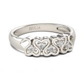 Jeulia Linked Heart Sterling Silver Women's Band