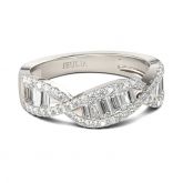 Twist Baguette Cut Sterling Silver Women's Band