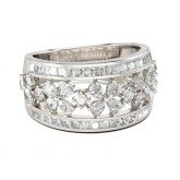 Jeulia Flower Pear Cut Sterling Silver Women's Band