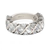 Jeulia Contemporary Design Baguette Cut Sterling Silver Women's Band
