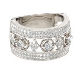 Jeulia Wide Round Cut Sterling Silver Women's Band