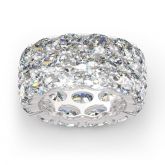 Jeulia Oval Cut Eternity Sterling Silver Women's Band