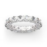 Jeulia Round Cut Eternity Three Sided Pave Sterling Silver Women's Band