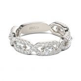 Jeulia Twist Radiant Cut Sterling Silver Women's Band