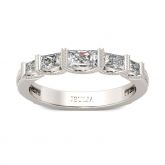 Jeulia Milgrain Radiant Cut Sterling Silver Women's Band