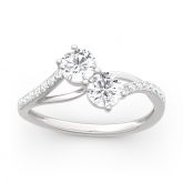 Jeulia Moissanite Two Stone Round Cut Gold Ring