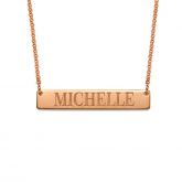Classic Engraved Bar Necklace Sterling Silver