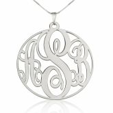Circle Monogram Necklace Sterling Silver