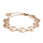 Rose Gold Tone Peace Sign Bracelet
