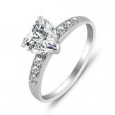 Jeulia Classic Heart Cut Sterling Silver Ring
