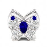 Blue Butterfly Charm Sterling Silver