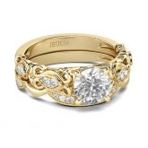 Lace Round Cut Sterling Silver Ring Set