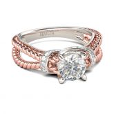 Rope Split Shank Round Cut Sterling Silver Ring