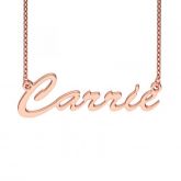 Rose Gold Tone Carrie Style Name Necklace