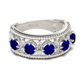 Cable Round Cut Sterling Silver Women's Band