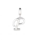 Letter P Dangling Charm Sterling Silver