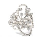 Jeulia Floral Rope Round Cut Sterling Silver Ring