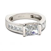 Classic Radiant Cut Sterling Silver Ring