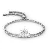 Jeulia Dandelion Sterling Silver Bolo Bracelet