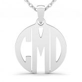 Custom XS Block Monogram Necklace Sterling Silver