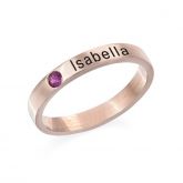 Rose Gold Tone Stackable Name Ring