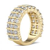 Contemporary Design Round Cut Sterling Silver Women's Band
