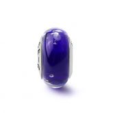 Dark Blue Glitter Glass Charm
