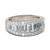 Emerald Cut Sterling Silver Women's Wedding Band