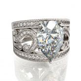 3PC Pear Cut Sterling Silver Ring Set