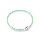 Light Green Leather Charm Bracelet