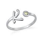 Simple Initial Sterling Silver Ring
