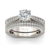 Classic Round Cut Sterling Silver Ring Set