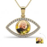 Eye of the Devil Personalized Photo Necklace Sterling Silver