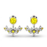 Vintage Flower Sterling Silver Ear Jackets