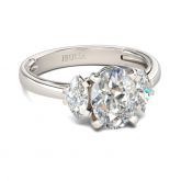Three Stone Oval Cut Sterling Silver Ring