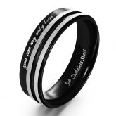 Black and White Stainless Steel Men's Band